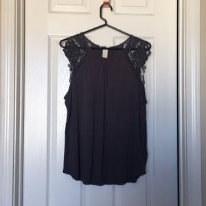 H&M | Dark Gray Lace Blouse